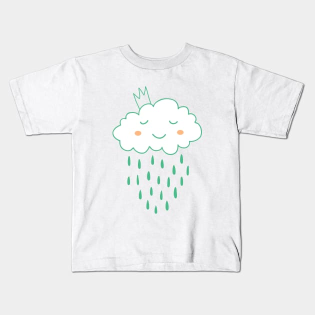 Smiling cloud Kids T-Shirt by Olya Yatsenko